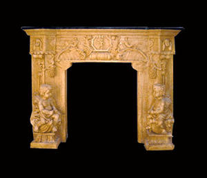 Estante de Chimenea Figurativo Ornamentado, Repisa Decorativa Exquisitamente Tallada para Sala de Estar, Dormitorio y Salón, Productos de Piedra para Jardín - Product Image 5