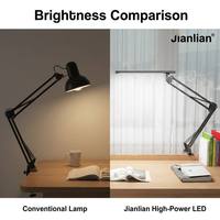 Lampe de bureau avec design anti-éblouissement en métal, LED CRI95, alimentation CA, commande par bouton rotatif pour la gradation/la réglage des couleurs, utilisation en chambre et en bureau