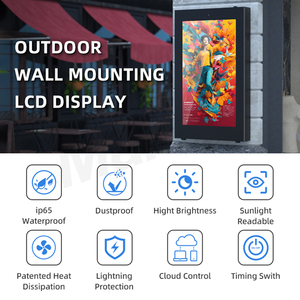MWE 32 pulgadas impermeable al aire libre IP67 <span class=keywords><strong>LCD</strong></span> máquina de señalización Digital montada en la pared para ascensor Metro publicidad pantalla 43 pulgadas - Product Image 2