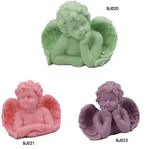 3D天使蜡烛模具硅胶模具粘土婴儿天使蛋糕装饰工具摆件模具硅胶