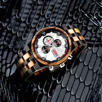 Jam tangan kayu cendana kenari unisex label pribadi kustom jam kayu eboni
