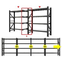 Étagères en fer de moyenne capacité, 5 niveaux, 200 kg/niveau, empilables, installation facile, anti-rouille, système de rayonnage pour supermarchés et entrepôts