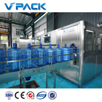 Ligne de production automatique de remplissage de bouteilles d'eau de 5 gallons, machine de remplissage de 5 gallons