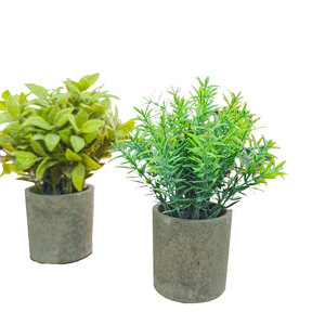LUYI B2B Liquidación: Set de 3 Mini Plantas Artificiales en Maceta de Plástico para Decoración de Hogar, Jardín y Oficina - Product Image 2