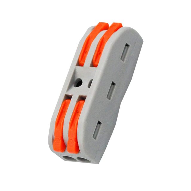 Quick Connect 2 Conductor Compact Splicing Terminal 32 Amp 250 Vac 24-14 AWG Quick Release Wire Connectors for Cable Wiring