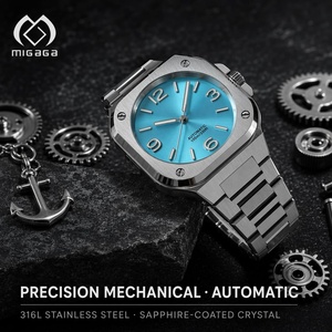 <span class=keywords><strong>Reloj</strong></span> Mecánico Automático Cuadrado Personalizado con Correa de Acero Inoxidable 316L, Resistente al Agua 100M, Esfera Luminosa - Product Image 2