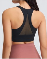 Soutien-gorge de sport pour femme, nouveau design personnalisé, réversible, réglable, haute résistance, respirant, extensible dans quatre directions, maintien moyen, fermeture avant
