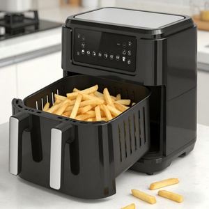 Friteuse à air numérique électrique carrée en plastique 10L, sans huile, pour cuisson, économe en énergie, cuisson rapide, usage domestique, allemande, française - Product Image 4