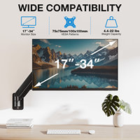 Nouveau support mural pour moniteur, écrans de 17 à 34 pouces, rotation à 360°, inclinaison à 90°, réglage ergonomique, gestion des câbles
