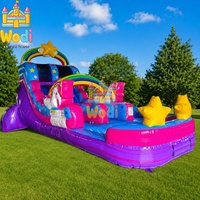 Toboggan gonflable pour piscine Unicorn, toboggan gonflable pour utilisation humide en vinyle, toboggan gonflable pour s'amuser en été dans la cour