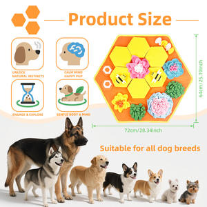 Kaymaz Köpek Koklama Pedleri Karikatür Arı Kovanı Etkileşimli Eğitici Köpek Koklama Besleme Pedleri - Product Image 2