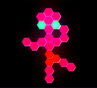 Luz de noche LED hexagonal RGB moderna, luz de pared inteligente, aplicación de sincronización de música, Control remoto, alimentación USB para sala de estar, dormitorio, salas de juegos DIY
