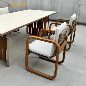Set Tavolo e <span class=keywords><strong>Sedie</strong></span> da Pranzo <span class=keywords><strong>in</strong></span> <span class=keywords><strong>Teak</strong></span> Personalizzabile, Tavolo da Esterno <span class=keywords><strong>in</strong></span> Alluminio con <span class=keywords><strong>Sedie</strong></span> e Cuscini Impermeabili Rimovibili - Product Image 6
