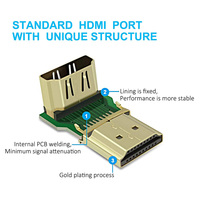 Ventes chaudes - Connecteur HDMI mâle vers femelle Full HD 1080p à 90 degrés, adaptateur HDMI à angle droit pour ordinateur portable, Nintendo Switch, PS4, PS3