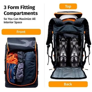 Sac à dos pour chaussures de ski 50L - Échantillon gratuit - Sac de voyage pour snowboard et chaussures de ski, casque, idéal pour les voyages en avion - Équipement de ski ergonomique - Product Image 3