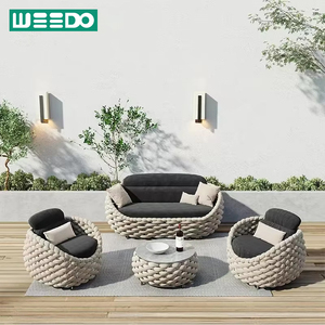Set di Divani da Esterno in Vimini Moderno a Prezzo di Fabbrica, Aggiunge un Tocco Naturale per Villa, Terrazza, Cortile e <span class=keywords><strong>Giardino</strong></span> - Product Image 1