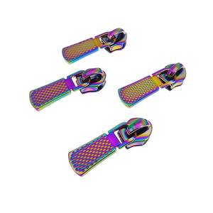 Đẹp Chất Lượng Kim Loại Cầu Vồng 5 # Mô Hình Dập Nổi Dây Kéo Kim Loại Thanh Trượt Puller Kéo Cho Nylon Cuộn Dây - Product Image 2