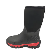 Vente en gros de chaussures de canard en néoprène noir solide bottes imperméables bottes de chasse pour hommes avec semelle extérieure en caoutchouc isolant