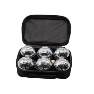 Jeu de boules de pétanque 6 boules en métal argenté pour intérieur, avec emballage en nylon et matériel en acier, équipement sportif haut de gamme - Product Image 3