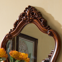 Ensemble de meubles de chambre à coucher avec coiffeuse de style européen, meubles en bois massif, coiffeuse sculptée de style américain avec miroir et tiroirs.