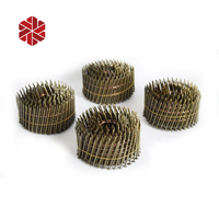 Clous de bobine collés de fil à 15 degrés 2.5mm x 50mm 1-3/4 pouces palette revêtue brillante tige d'anneau lisse clou de bobine de fil galvanisé plat