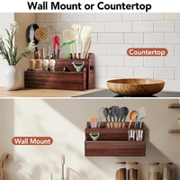 Porte-couverts en bois à plusieurs compartiments, support pour ustensiles de cuisine en bois, pour outils de cuisine, pots à épices