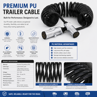 Câble électrique spiralé 7 conducteurs HJYAJZT – Qualité supérieure pour pièces automobiles, remorques et cordons d'extension ABS – Câble multicouche en spirale