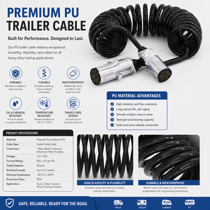 Câble électrique spiralé 7 conducteurs HJYAJZT – Qualité supérieure pour pièces automobiles, remorques et cordons d'extension ABS – Câble multicouche en spirale - Product Image 5