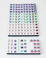 Table de jeu de mahjong de luxe personnalisée à 4 couches, en acrylique à rayures zèbre noir et blanc, gravée au laser, en bois massif américain