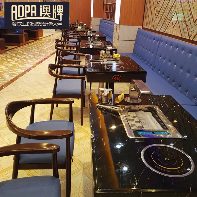 AOPA Good Offer hot Pot Bbq grill Table Top with Korean Restaurant Equipment