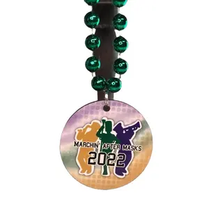 Custom Mardi Gras Beads Necklaces with Medallions