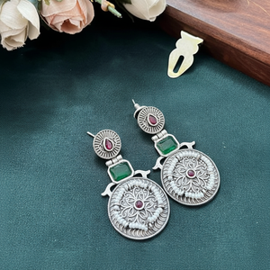 Pendientes colgantes de perlas y piedra Pota chapada oxidada 11714315DPG Tipo de producto - Product Image 3