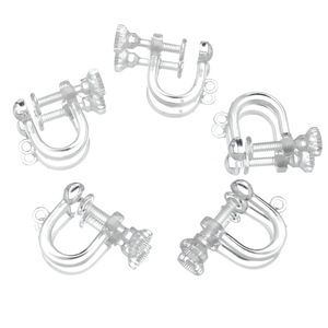 Boucles d'oreilles clips transparentes en résine, style vague, sans perçage, moulées par injection plastique - Product Image 1