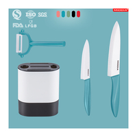 6-inch zwarte keramische koksmes 4,5-inch fruitsnijder laserlogo milieuvriendelijk oosters ambidextrous handvat 4-delige messenset