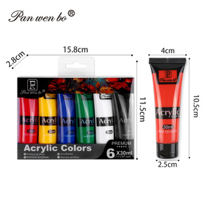 Panwenbo - Juego de Pinturas Acrílicas Profesionales de 6 Colores y 30 ml con Logotipo Personalizado, Pigmentos de <span class=keywords><strong>Pintura</strong></span> No Tóxicos para Artistas, Principiantes y Niños - Product Image 3