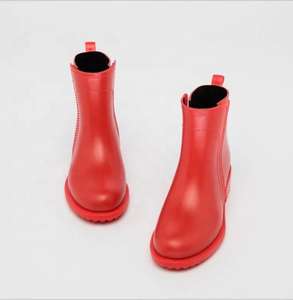 <span class=keywords><strong>Bottes</strong></span> de pluie imperméables en PVC à talons hauts pour femmes, chaussures de mode à la cheville courtes mignonnes pour l'hiver et l'automne - Product Image 6