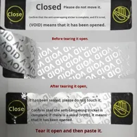Étiquette anti-contrefaçon VOID, autocollant de sécurité anti-effraction, autocollant de scellage VOID personnalisé, autocollant adhésif imperméable mat argenté pour marque déposée