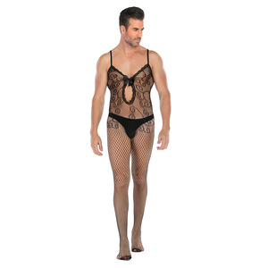Sexy heren sleeveless bodysuit <span class=keywords><strong>bodystocking</strong></span> met strik open kruis heren sexy lingerie cosplay fishnet <span class=keywords><strong>bodystocking</strong></span> - Product Image 6