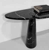 Table console luxueuse en pierre de marbre rouge naturel Mobilier de maison minimaliste moderne Utilisation d'appartement et d'atelier Entrée Hallwayc