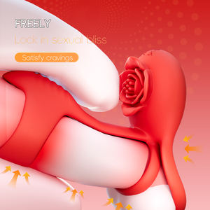 Rose Lock Ring Delay Vibromasseur pour hommes Vibration Ring Jouet pour couples Partageant l'<span class=keywords><strong>orgasme</strong></span> clitoridien Stimulation Plaisir intime Jouer - Product Image 1