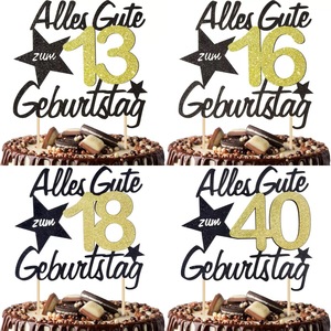 Decorazione per Torta Qibai Riutilizzabile, Topper Glitterato per Torta di Compleanno 19 Anni per Donne e Uomini - Product Image 5