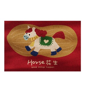 Okay Horse Shape New Year <b>Doormat</b> Rectangle Indoor <b>Cute</b> Cartoon Animal Print Dust Removing Non Slip Entrance Mat - Product Image 2