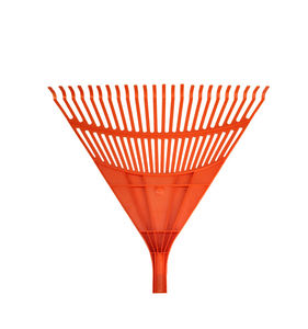 PP tête rouge en bois droit à long manche 24 dents en plastique râteau à feuilles outils de pelouse de jardin - Product Image 4