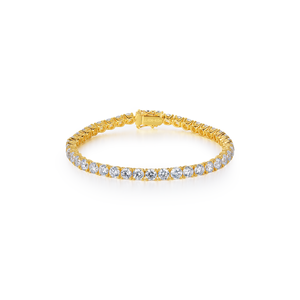 Pulsera de tenis Majestic de oro macizo de 9K/14K/18K con diamante de laboratorio redondo brillante clásico de 10.25 ct para joyería de herencia - Product Image 3