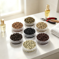 Meilleure Vente IRUIBEAUTY Anneaux Micro Pave à Forte Adhérence 1000 pièces/bouteille 3mm Anneaux Micro Anneaux Doublés en Cuivre Silicone Nano Perles pour Cheveux