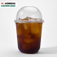 Hongkai 사용자 정의 8 온스 12 온스 16 온스 22 온스 일회용 보바 컵 레모네이드 주스 음료 컵 하드 젖빛 플라스틱 버블 찻잔