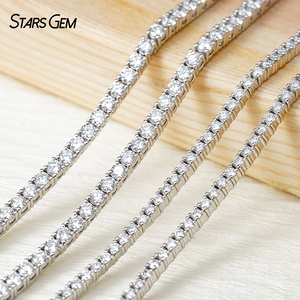 Bracelet tennis en argent S925 Starsgem avec diamants de 2 mm et 2,8 mm, taille ronde, DEF VS, certificat IGI, diamants cultivés en laboratoire - Product Image 1