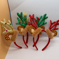 Serre-tête synthétique pour filles, motif bois de renne scintillant, clochettes, pour Noël et fêtes, directement de l'usine