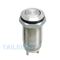 TAILEIOK 8MM 10MM étanche IP65 momentané tête sphérique en laiton nickelé Mini interrupteur à bouton-poussoir