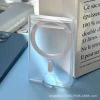 Étui de protection magnétique givré mat en PC transparent avec double fente verticale pour cartes, compatible avec 17 I18e